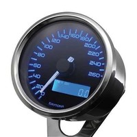 Compteur de vitesse numérique Velona 260 km/h Chrome avec rétroéclairage bleu et homologation ECE-R10