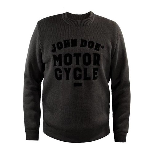 John Doe gebreide pullover roundneck GRIJS met protective fabric  en tekst