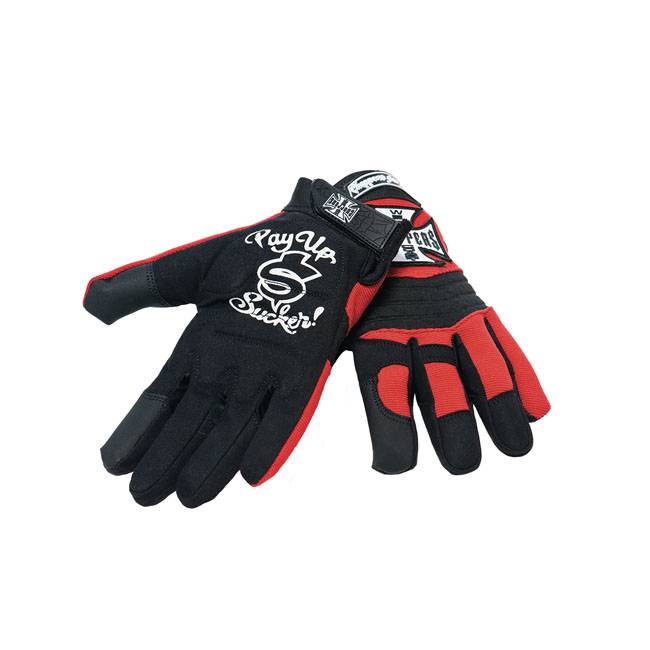 Riding Gloves black / red - CafeRacerWebshop.com