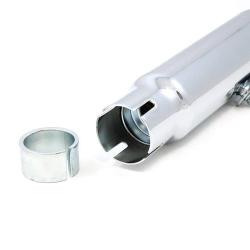 Emgo Silencieux Slash Cut Shorty Chrome 38 mm - 45 mm avec Baffle Amovible