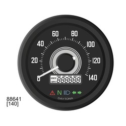 Velona 60 mm Speedometer 140 km/h with LCD Multi-Function Display and Stainless Steel Body