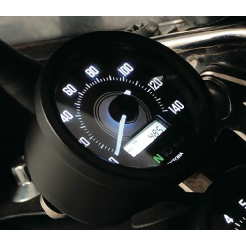Daytona Tachimetro Velona 60 mm 140 km/h con display LCD multifunzione e corpo in acciaio inossidabile
