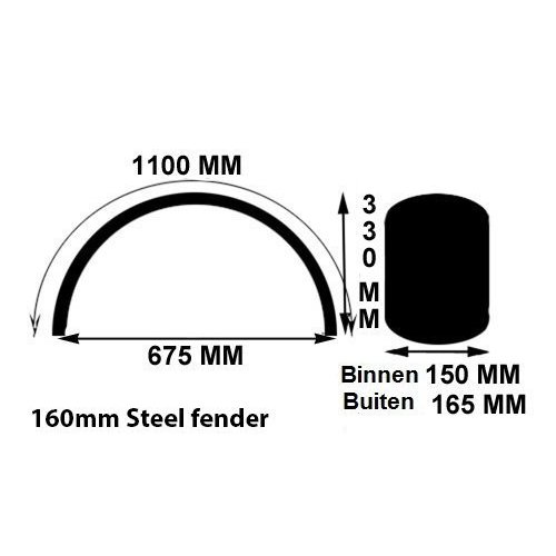Steel Fender Bobber 160 mm - Black