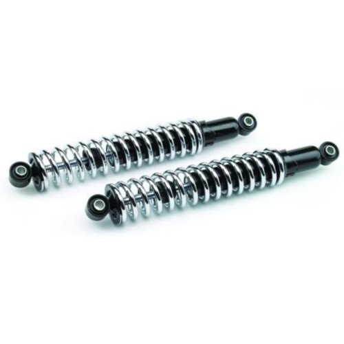 Emgo Amortisseurs Cafe Racer Eye/Eye Chrome/Noir Type 7 - 315 mm, 325 mm ou 340 mm, Paire