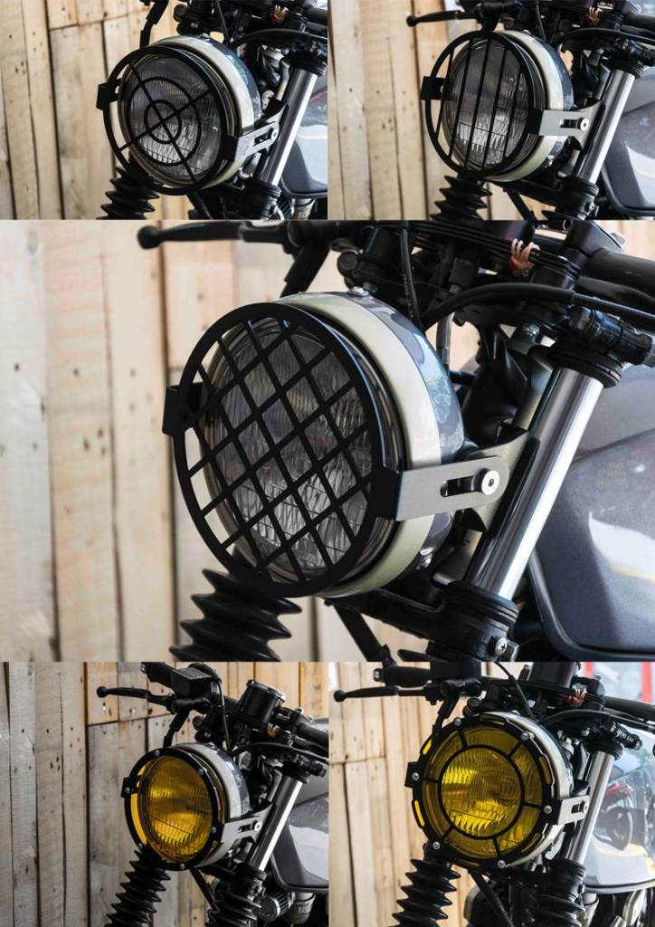 Qiilu Grille de Protection pour Clignotant de Moto, Grille de Phare en  Alliage d'aluminiumpour Enfield Classic 500 (Noir)