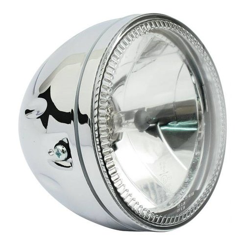 Highsider 5.75" Halo Cafe Racer Headlamp H4, Chrome, E-mark