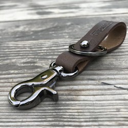 KEY FOB - Tobacco Brown + Metallic Black