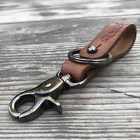 Porte-clés - brun clair vintage + noir oxydé