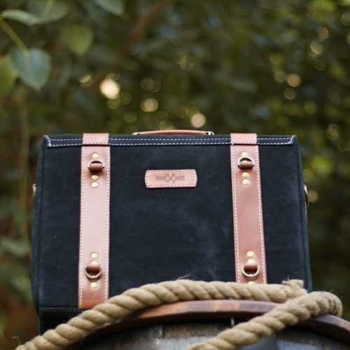 Trip Machine Hybrid Saddlebag - Black + Tan