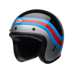 BELL Custom 500 DLX Helm Pulse Gloss Zwart / Blauw / Rood