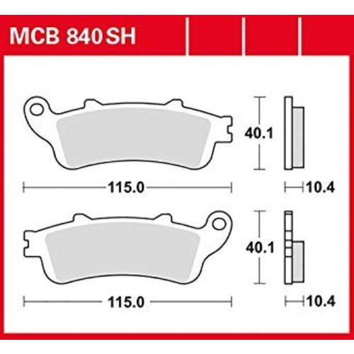 TRW Plaquettes de frein MCB840SH arrière frittées