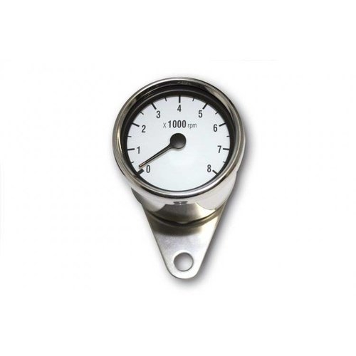 8.000 RPM Cafe Racer Tachometer Chrome