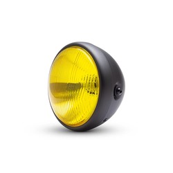 Phare classique noir mat de 7 " - lentille jaune