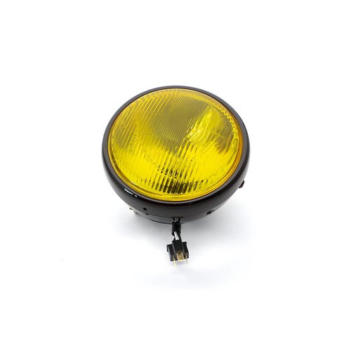 7 "Classic Gloss Black Scheinwerfer - Gelbe Linse