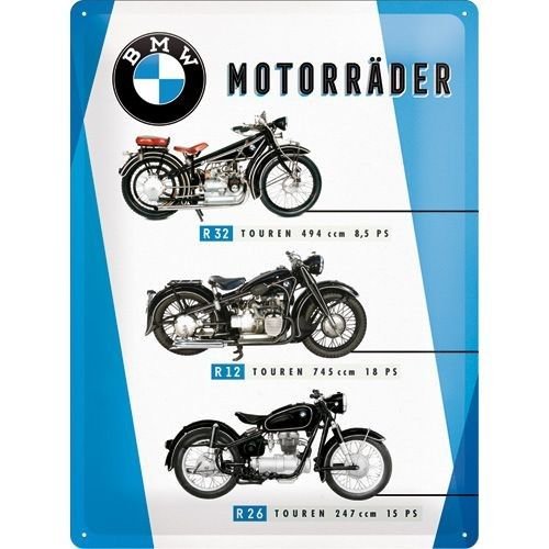 BMW Motorrader Chart 30x40cm Blechschild