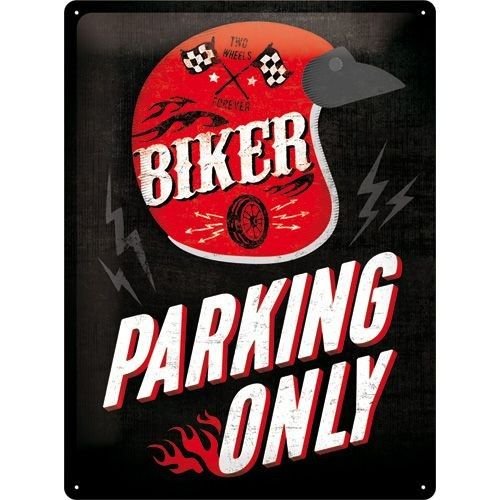 Biker Parking Only 30x40cm Plaque en étain