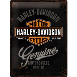 H-D Genuine Logo 40x30 Tin Sign