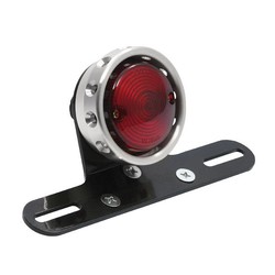 DRILLED TAIL LIGHT red lens / aluminium cover