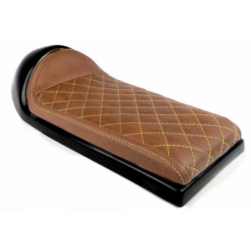 C.Racer Cafe Racer Seat Chocolat Diamond Stitch Bruin / Geel Type 26