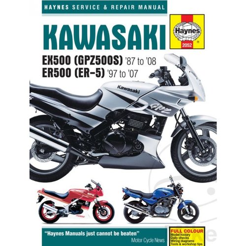 Haynes Manuel de réparation KAWASAKI EX500 GPZ500S 87-08 ER500 Er-5 97-07