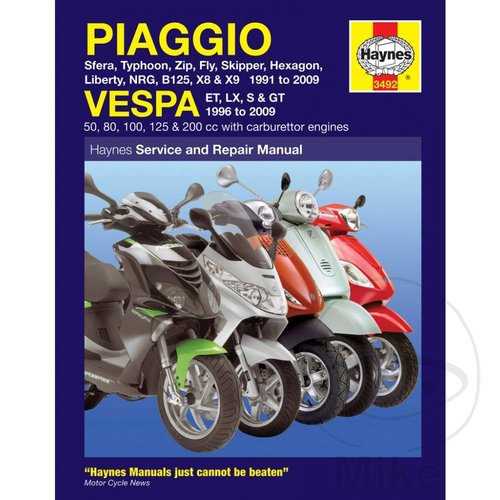 Haynes Manuel de réparation PIAGGIO (VESPA) SCOOTERS (91-09)