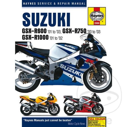 Haynes Werkplaatshandboek SUZUKI GSX-R600 2001 - 2003 GSX-R750 2000 -2003 &