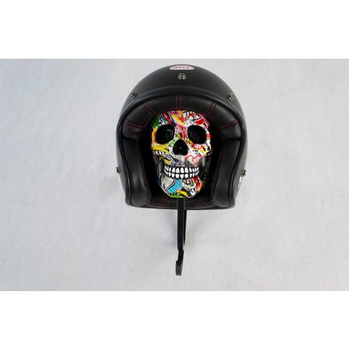 Porte Casque Moto Mural Skull,Support Casque Moto,Accessoire Motoessentiel  pour Les Amateurs De Moto, Artisanat Amovible en Résine pour Décoration