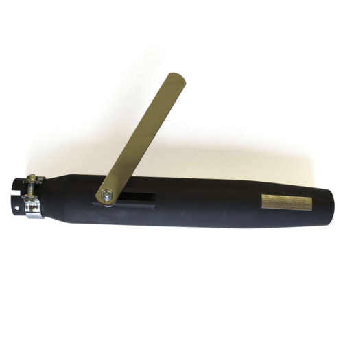 Emgo Silencieux Conique en Acier Noir avec Support de Fixation - Entrée 38mm / 44.4mm, Longueur 406mm