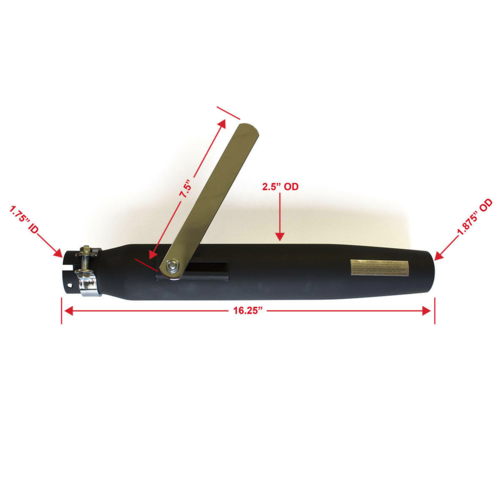 Emgo Silenciador Cónico de Acero Negro con Soporte de Montaje - Entrada 38mm / 44.4mm, Longitud 406mm