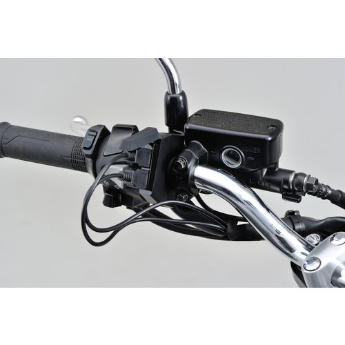 Daytona Slim-Mount Dual USB Charger 5V 2.4A per Port with Handlebar Clamp Mount