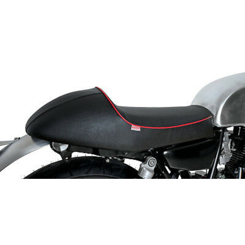 Kedo SR400/500/T Selle "Classic Racer" noire avec passepoil rouge