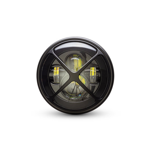 7  "Matzwarte multi-projector LED-koplamp +   X Cross Cover