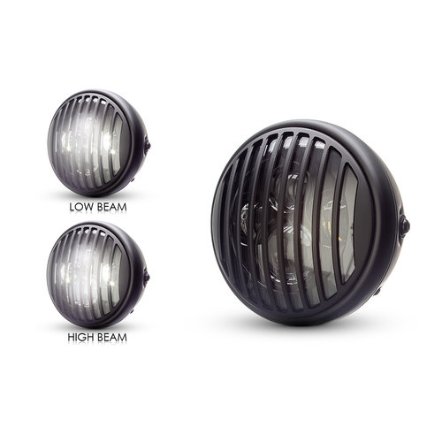 7 " Matte Black Multi Projector LED Headlight + Vent Cover