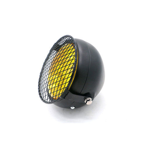 6.3" Koplamp Geel / Zwart - Metaal Type 16