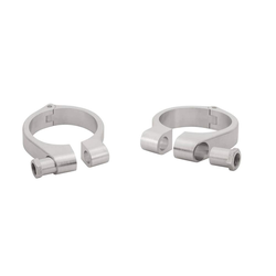 Wrap-Around Fork Indicator Turn Signal Bracket Clamps - Pair - Brushed