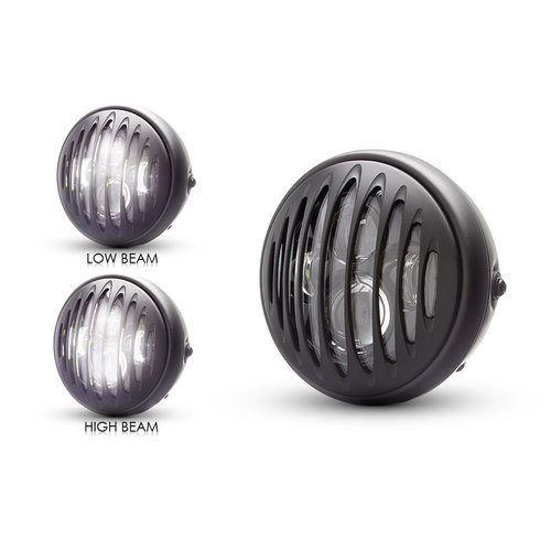 Projecteur à LED 7 " avec multiprojecteur noir mat et grille prison