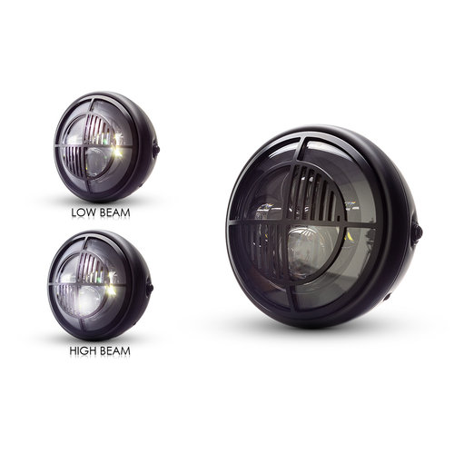 7 " Matte Black Multi Projector LED Headlight + Beemer Cover