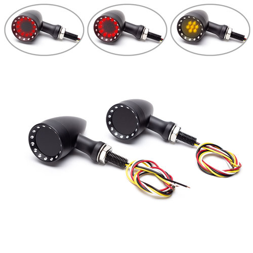 Black Bullet Alloy Integrierte LED-Stopp- / Rücklichter + Blinker