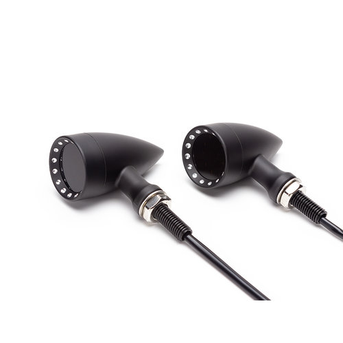 Black Bullet Alloy Geïntegreerde LED-dagrijverlichting + richtingaanwijzers