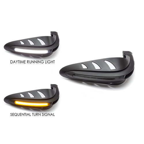 LED Handguards with Integrated Running Lights + Turn Signals