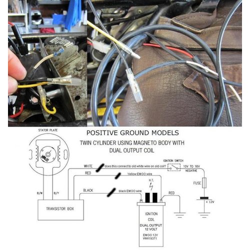 Emgo 12V Doppel-Zündspulen für klassische japanische Motorräder mit Unterbrecherzündung