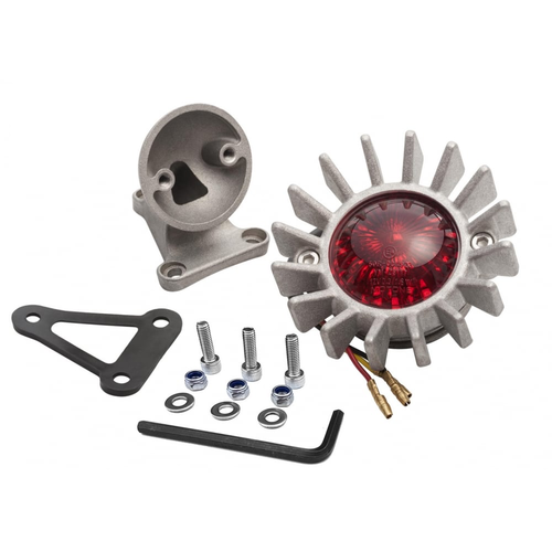 Motone Big Fin Tail Light LED + Fender Mount Kit - Shot blast