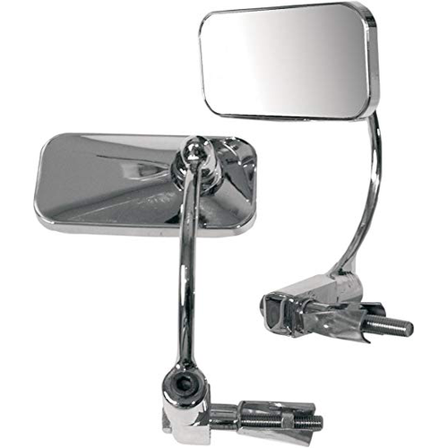 Emgo Espejo Retrovisor Rectangular Cromado para Extremo de Manillar de 22 mm / 7/8"