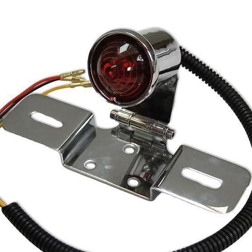 Emgo Fanale Posteriore Atomic Chrome con Luce Stop e Luce Targa Integrate - Cafe Racer Style