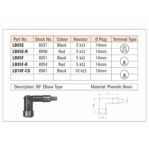 NGK Bougiedop LB05F Zwart