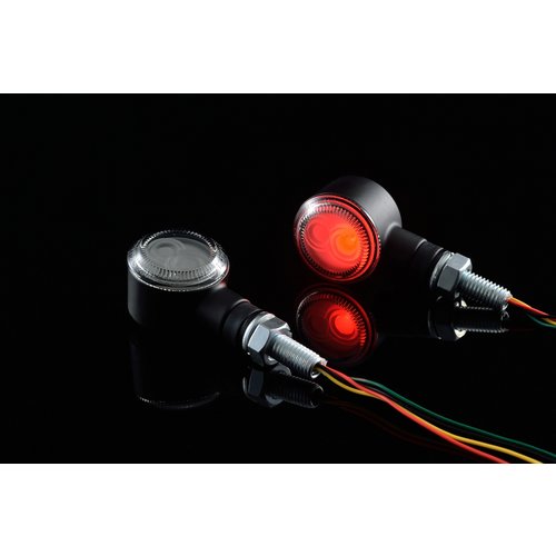 Daytona D-Light SOL "W" Intermitentes y Piloto Trasero LED, Carcasa Negra, Homologado E, Amortiguación de Vibraciones, Vendido en Par