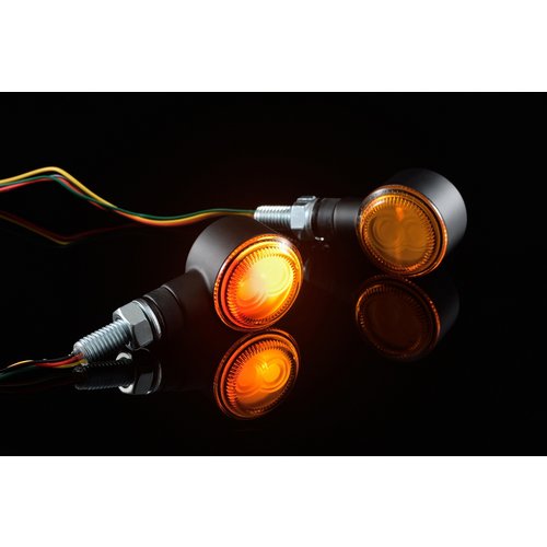 Daytona D-Light SOL "W" Intermitentes y Piloto Trasero LED, Carcasa Negra, Homologado E, Amortiguación de Vibraciones, Vendido en Par