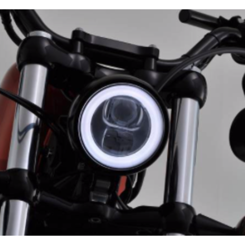 LED-Scheinwerfer Capsule 120, schwarz, Alu M8 seitlich, E-geprüft, Scheinwerfer, Beleuchtung, Motorrad Tuning