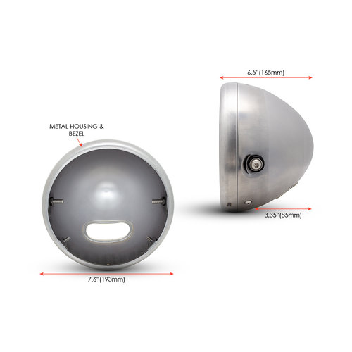 7 Inch Raw Unpainted Metal Headlight Housing + Bezel