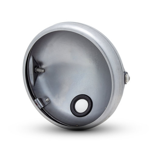 7 Inch Raw Unpainted Metal Headlight Housing + Bezel Shorty